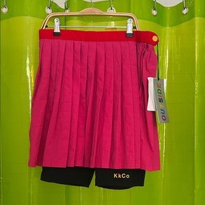Kkco Outside pleated pink skort